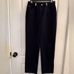 St. John Sport By Marie Grey Straight Leg Trouser Navy Gold